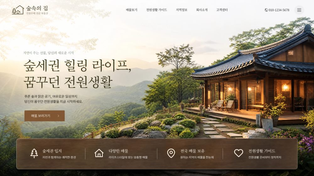 전원주택 시안 — 숲속의 집