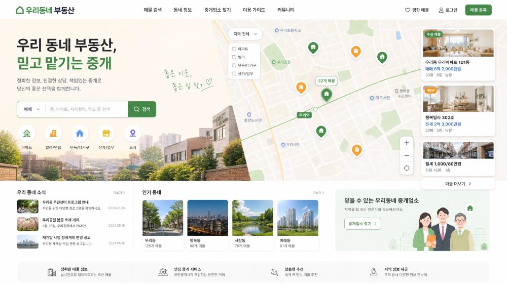 동네 부동산 시안 — 우리동네 부동산